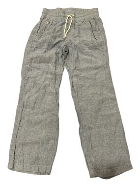 Athleta Light Gray Drawstring Linen-Blend Joggers